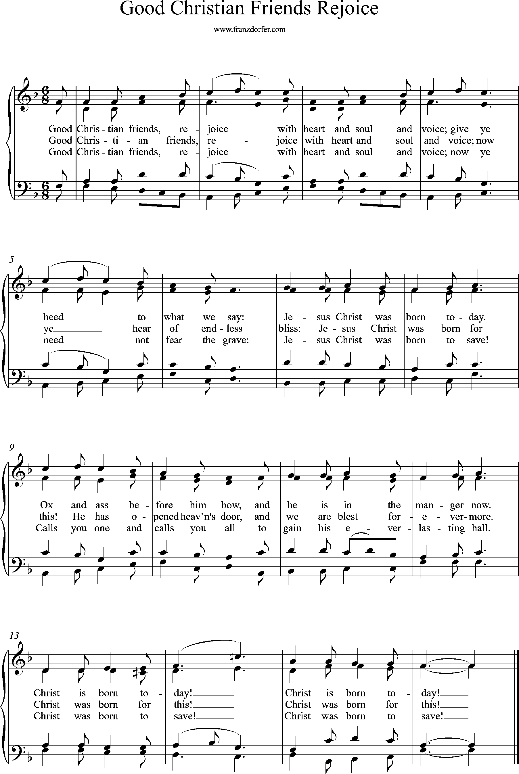 organ sheetmusic, F-Major, Good christian